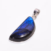 Natural Dark Gray Labradorite Pendant Fine Gemstone Pendant 