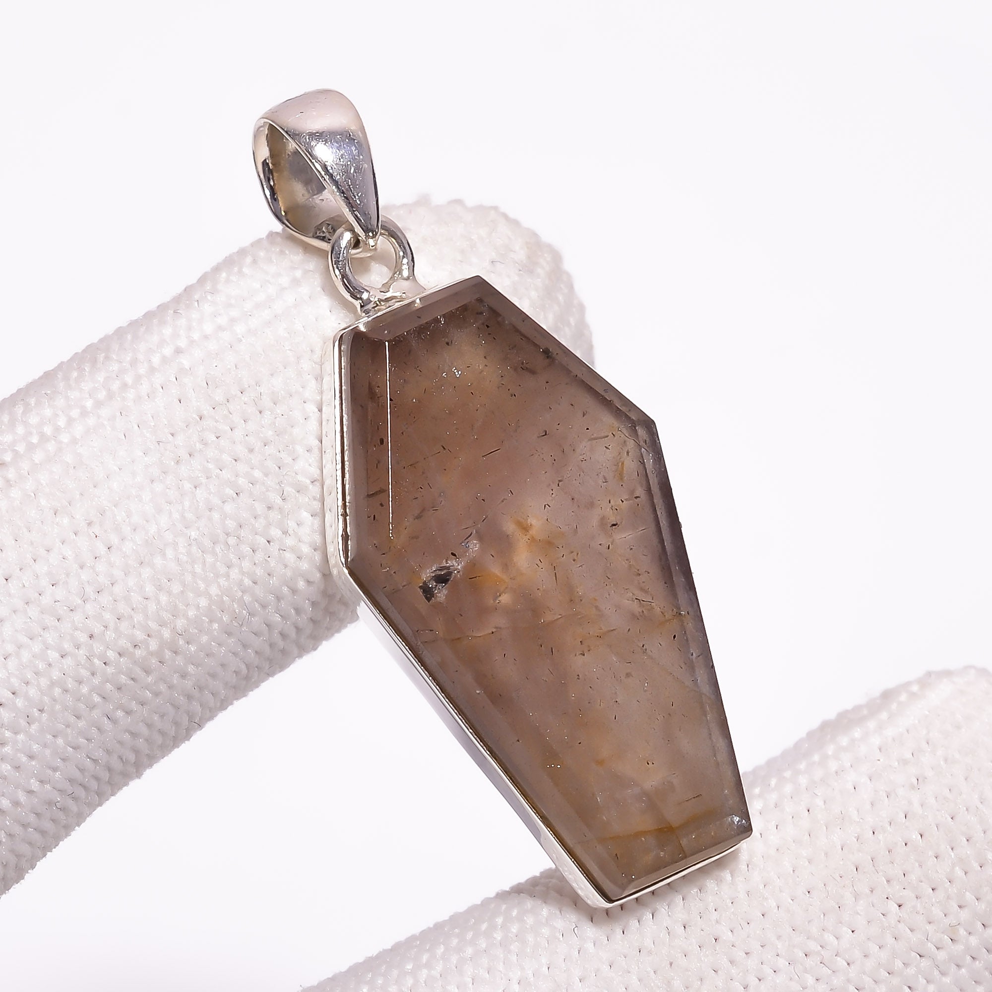 Natural Coffee Chocolate Moonstone Pendant Fine Gemstone Pendant 