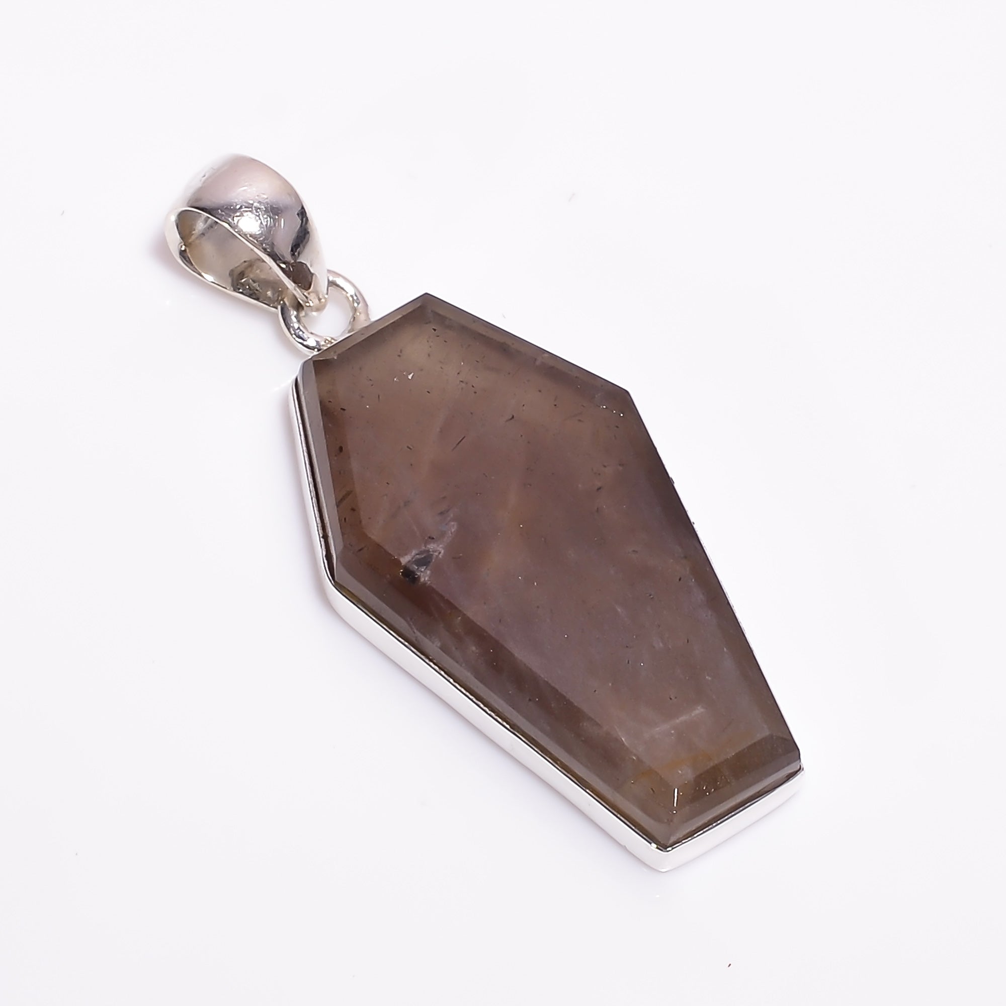 Natural Coffee Chocolate Moonstone Pendant Fine Gemstone Pendant 