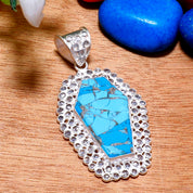 Natural Sky Blue Turquoise  Pendant Fine Gemstone Pendant 