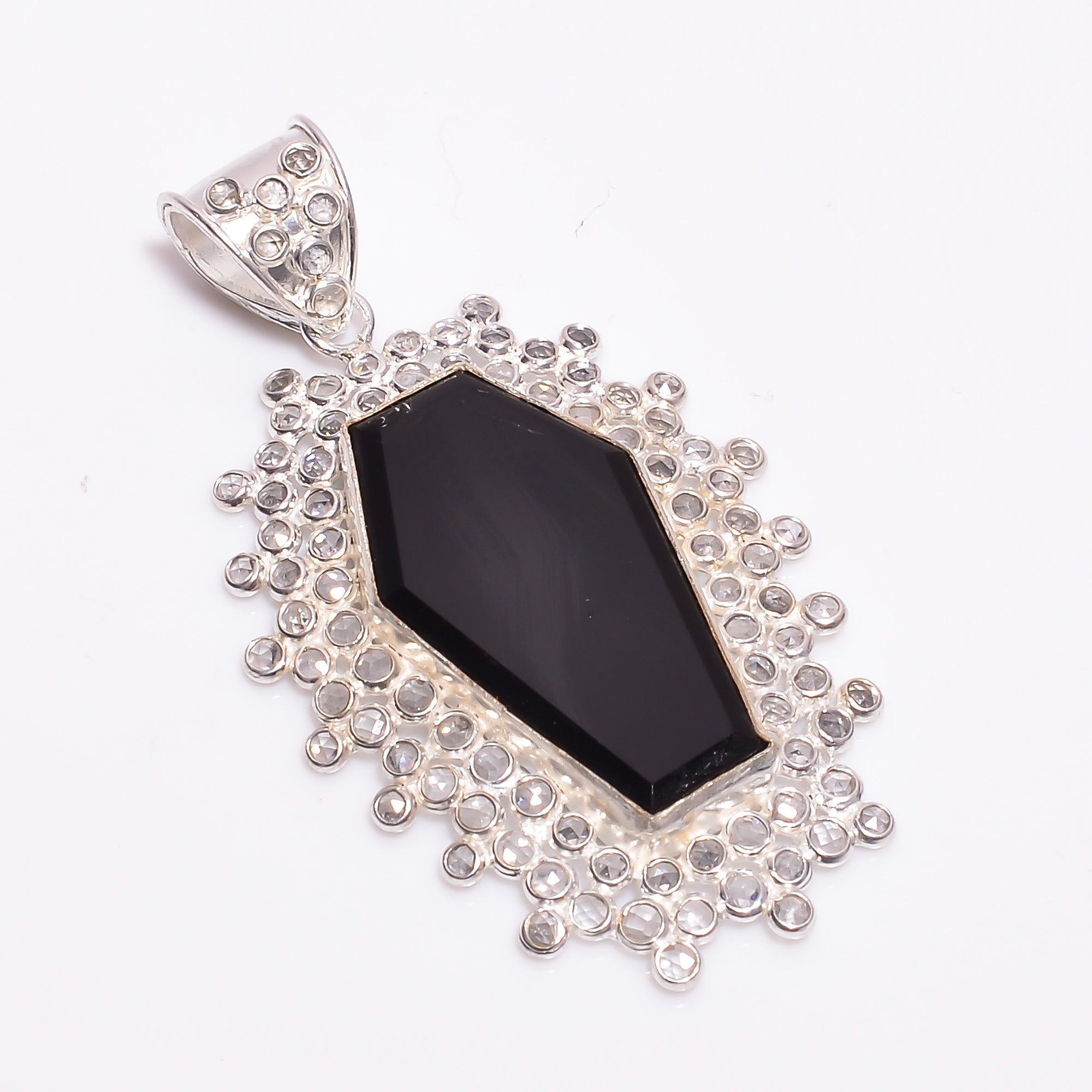 Natural Black Onyx Pendant Fine Gemstone Pendant 