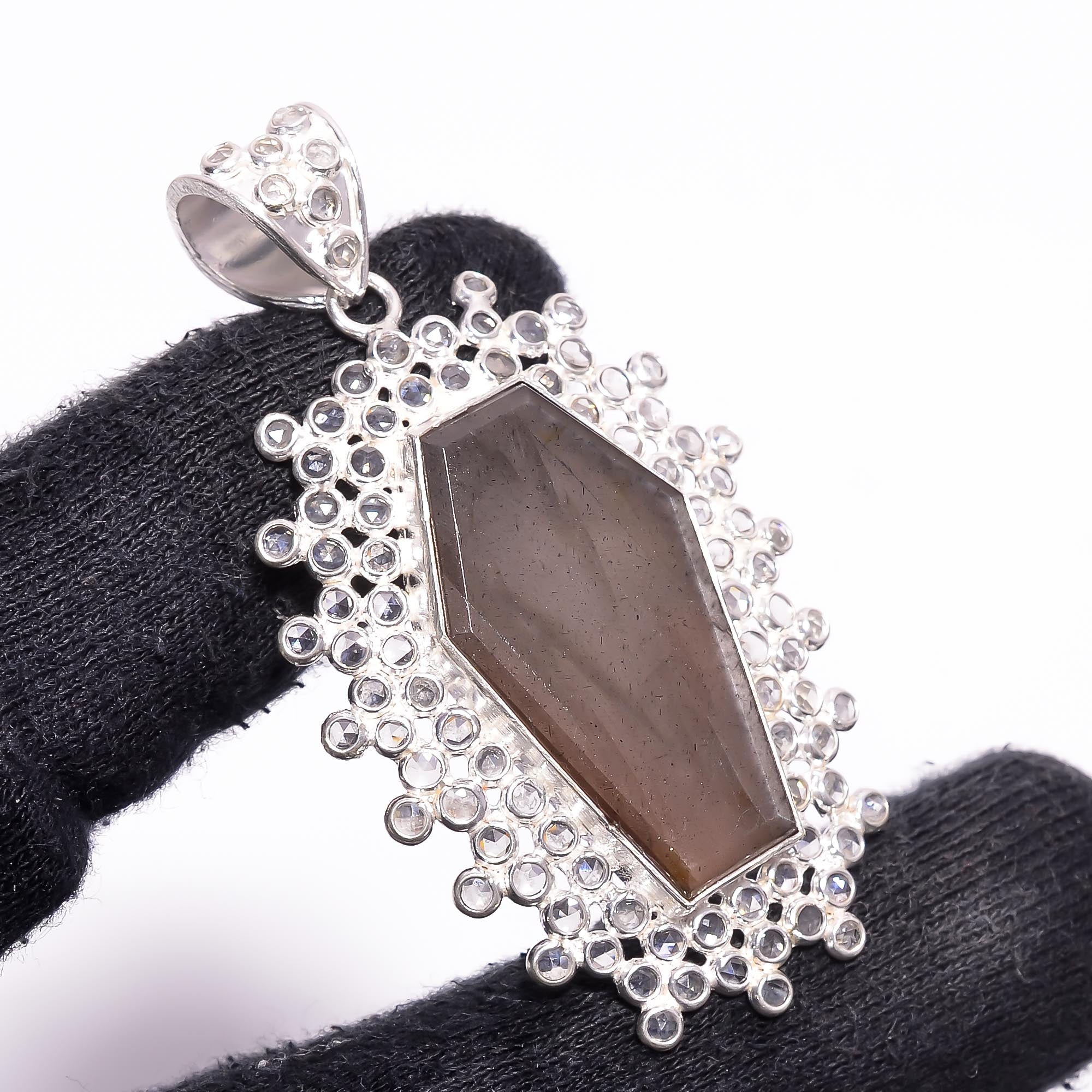 Natural Coffee Chocolate Moonstone Pendant Fine Gemstone Pendant 