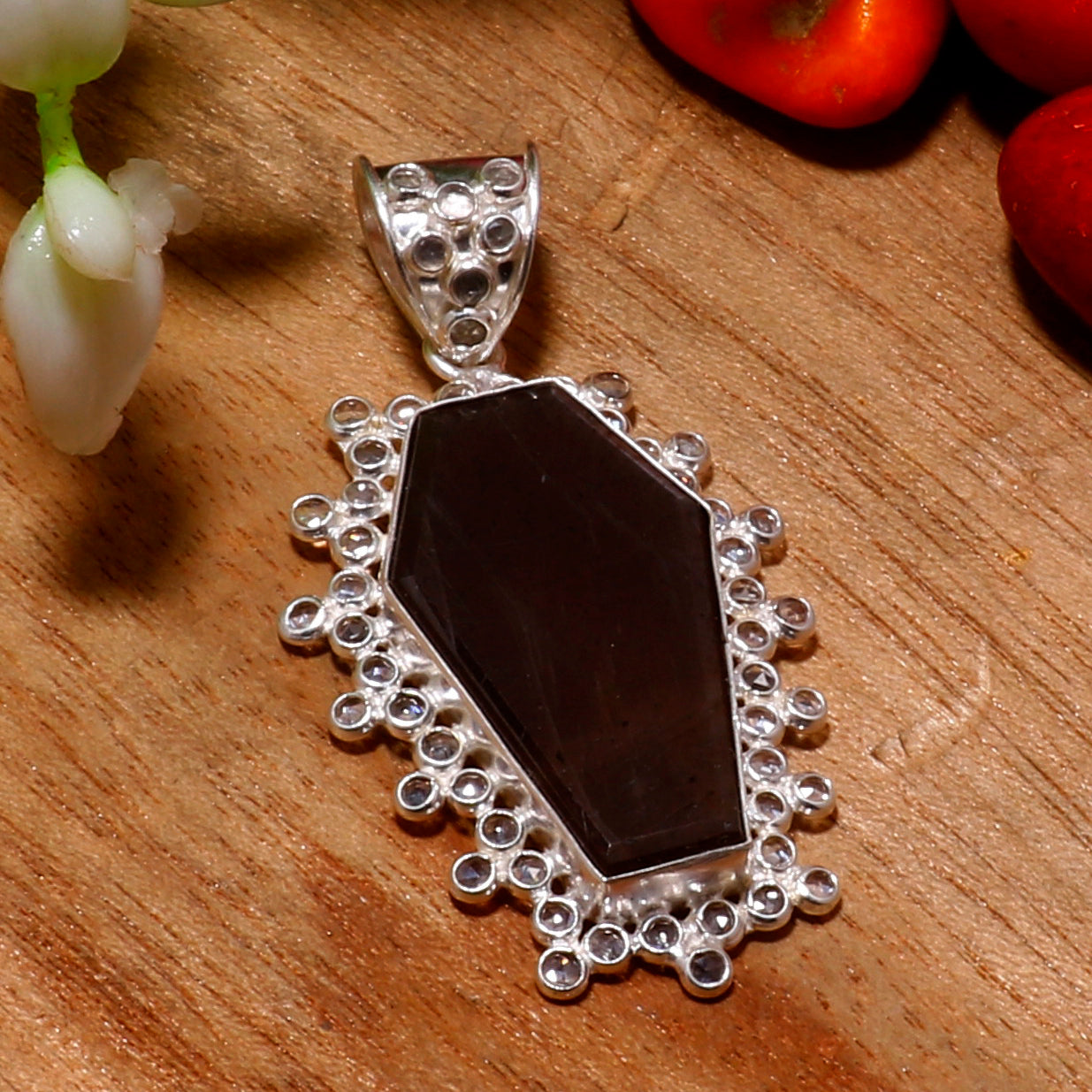 Natural Coffee Chocolate Moonstone Pendant Fine Gemstone Pendant 