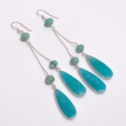 Natural Sky Blue Amazonite Drop/Dangle Fine Gemstone Earrings 