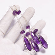 Natural Purple Amethyst Drop/Dangle Fine Gemstone Earrings 