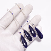 Natural Blue Sodalite Drop/Dangle Fine Gemstone Earrings 