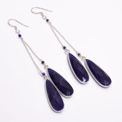 Natural Blue Sodalite Drop/Dangle Fine Gemstone Earrings 