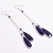 Natural Blue Sodalite Drop/Dangle Fine Gemstone Earrings 