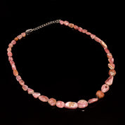 Natural Red Rhodochrosite Beaded Fine Gemstone Necklace 