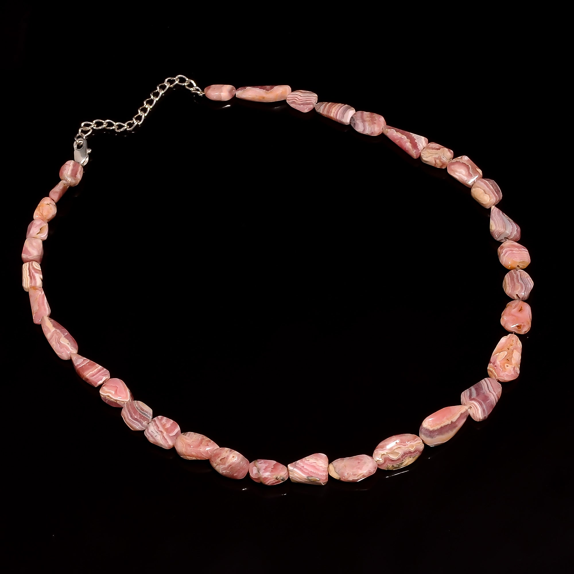 Natural Red Rhodochrosite Beaded Fine Gemstone Necklace 