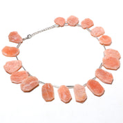 Natural Red Quartz Beaded Fine Gemstone Necklace 