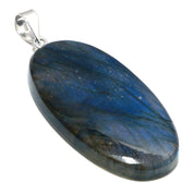 Natural Dark Gray Labradorite Pendant Fine Gemstone Pendant 