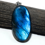 Natural Dark Gray Labradorite Pendant Fine Gemstone Pendant 