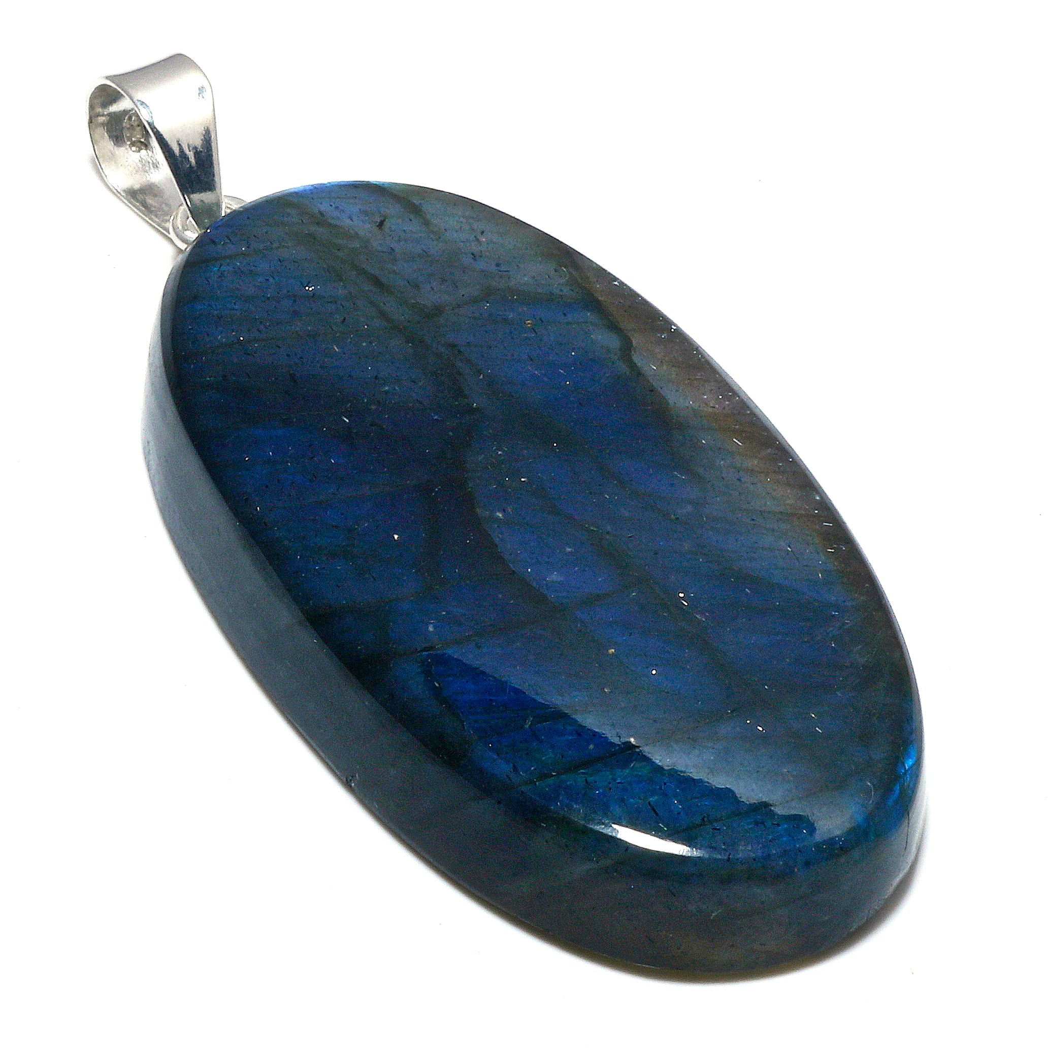 Natural Dark Gray Labradorite Pendant Fine Gemstone Pendant 