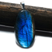 Natural Dark Gray Labradorite Pendant Fine Gemstone Pendant 