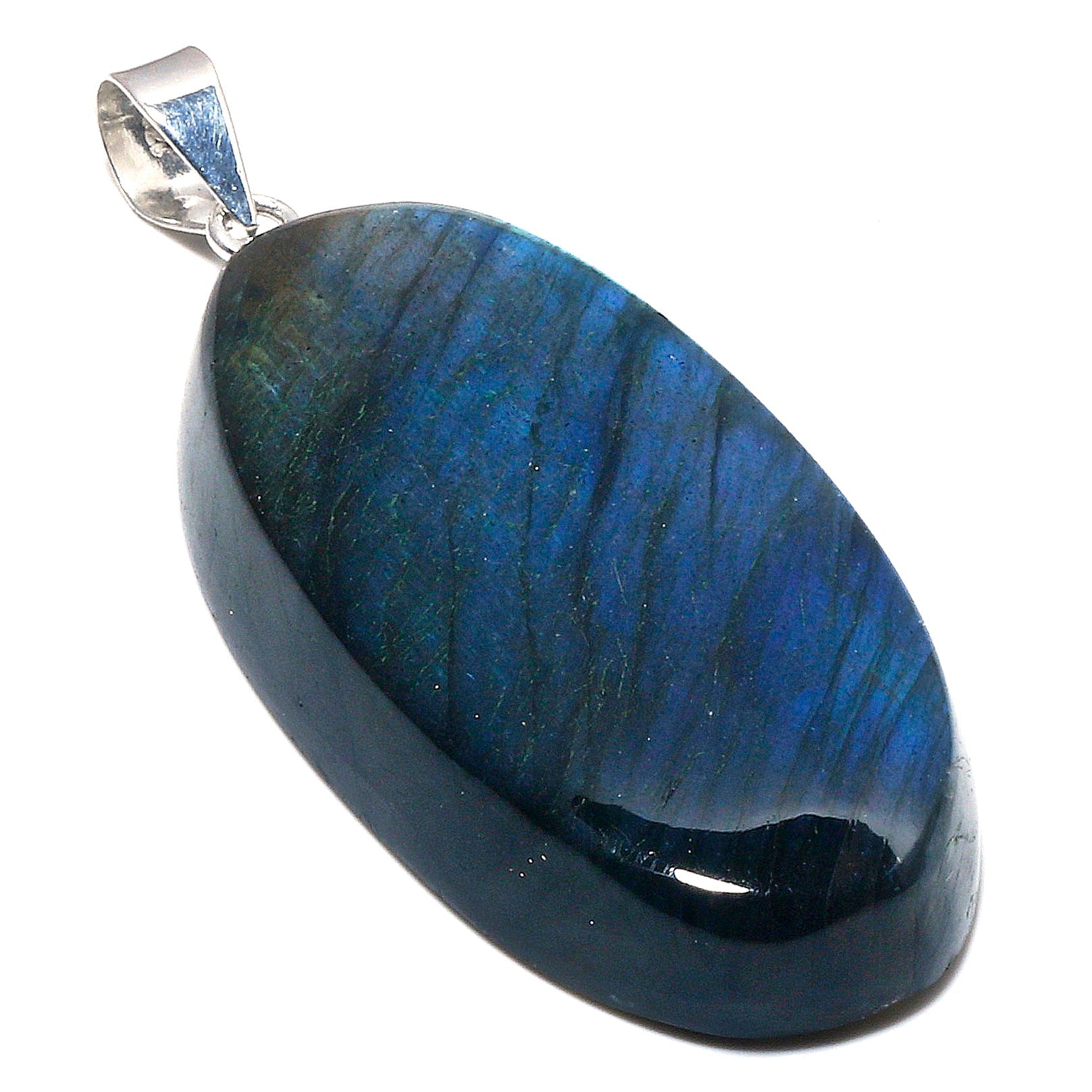 Natural Dark Gray Labradorite Pendant Fine Gemstone Pendant 