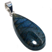 Natural Dark Gray Labradorite Pendant Fine Gemstone Pendant 