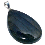 Natural Dark Gray Labradorite Pendant Fine Gemstone Pendant 