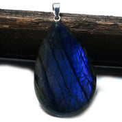 Natural Dark Gray Labradorite Pendant Fine Gemstone Pendant 