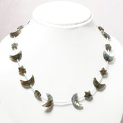 Natural Dark Gray Labradorite Beaded Fine Gemstone Necklace 