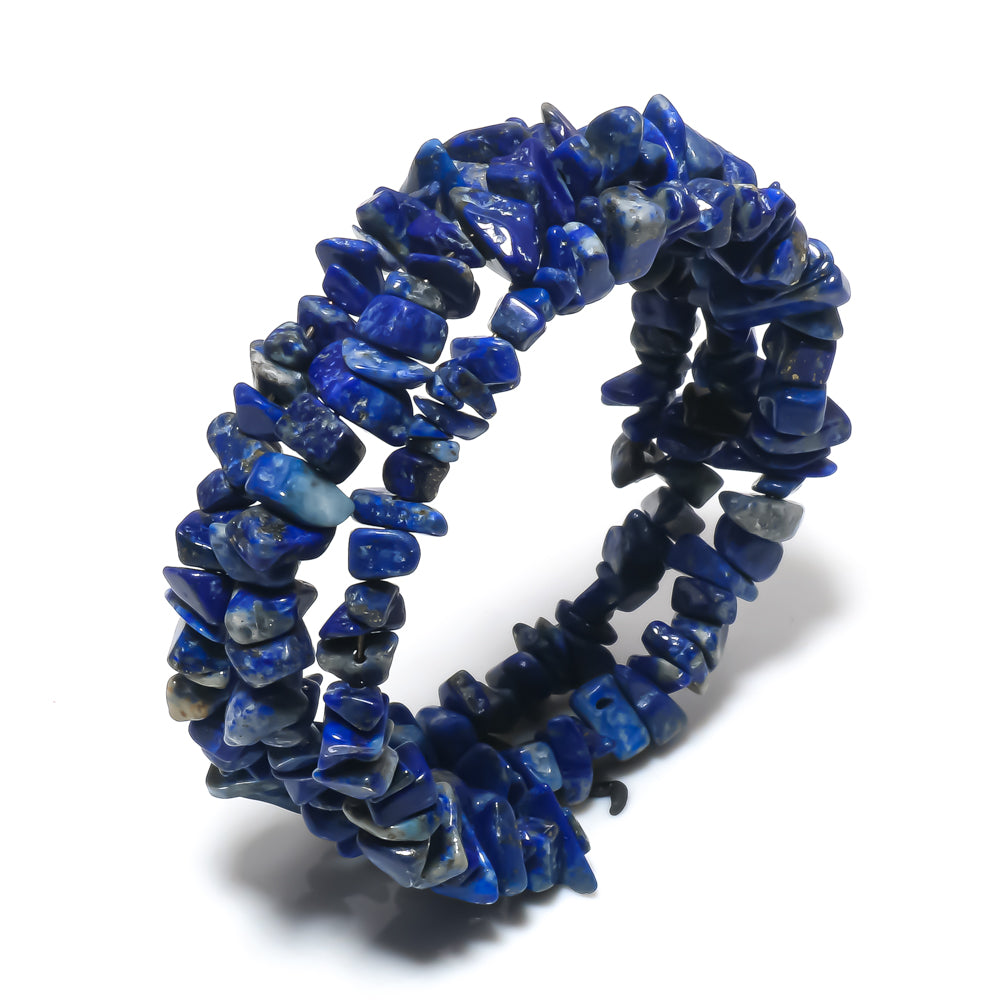 Natural Blue Lapis Lazuli Beaded Fine Gemstone Bracelet 