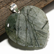 Natural White Tourmalinated Quartz Pendant Fine Gemstone Pendant 