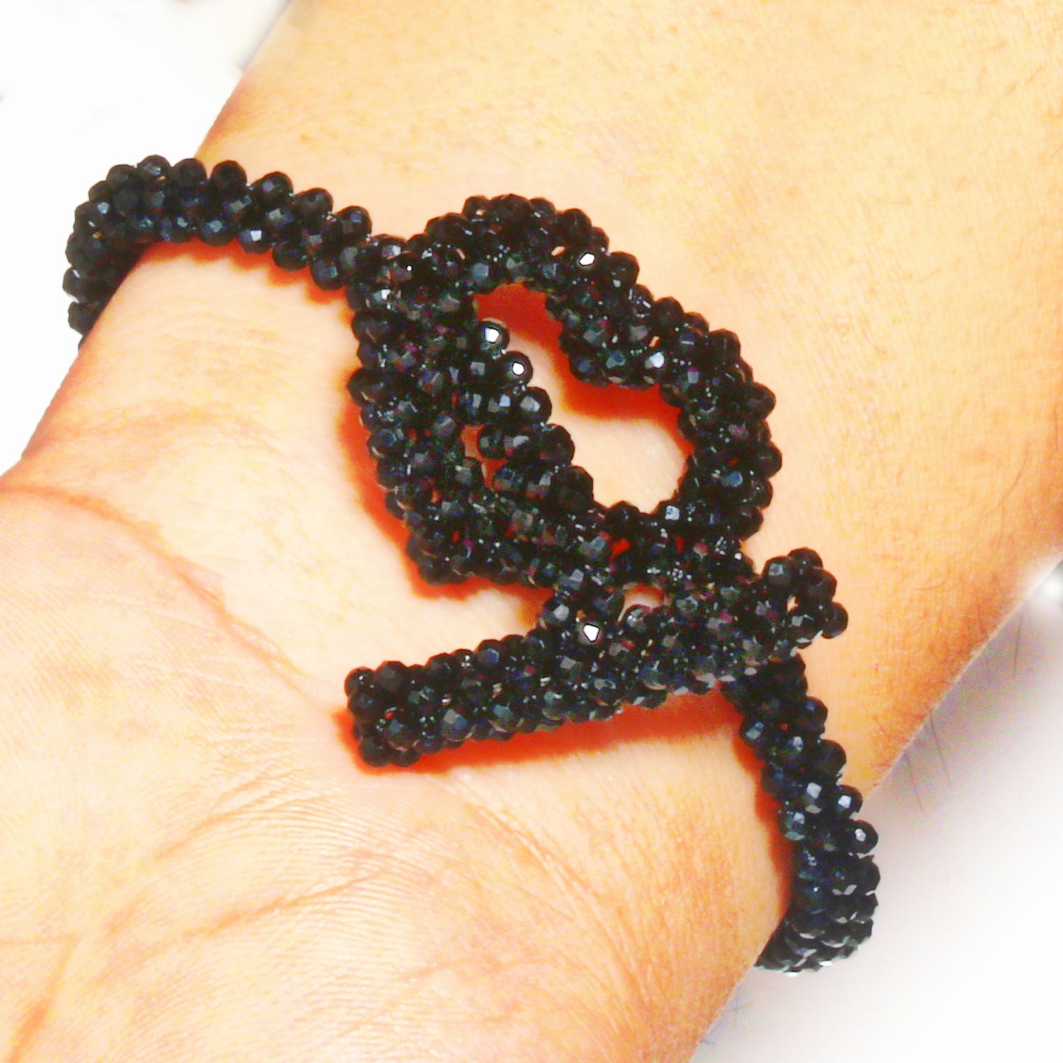 Natural Black Spinel Beaded Fine Gemstone Bracelet 