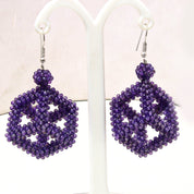 Natural Purple Amethyst Drop/Dangle Fine Gemstone Earrings 