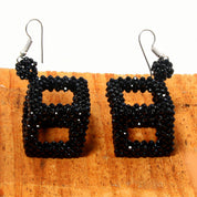 Natural Black Spinel Drop/Dangle Fine Gemstone Earrings 