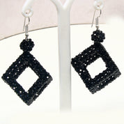 Natural Black Spinel Drop/Dangle Fine Gemstone Earrings 