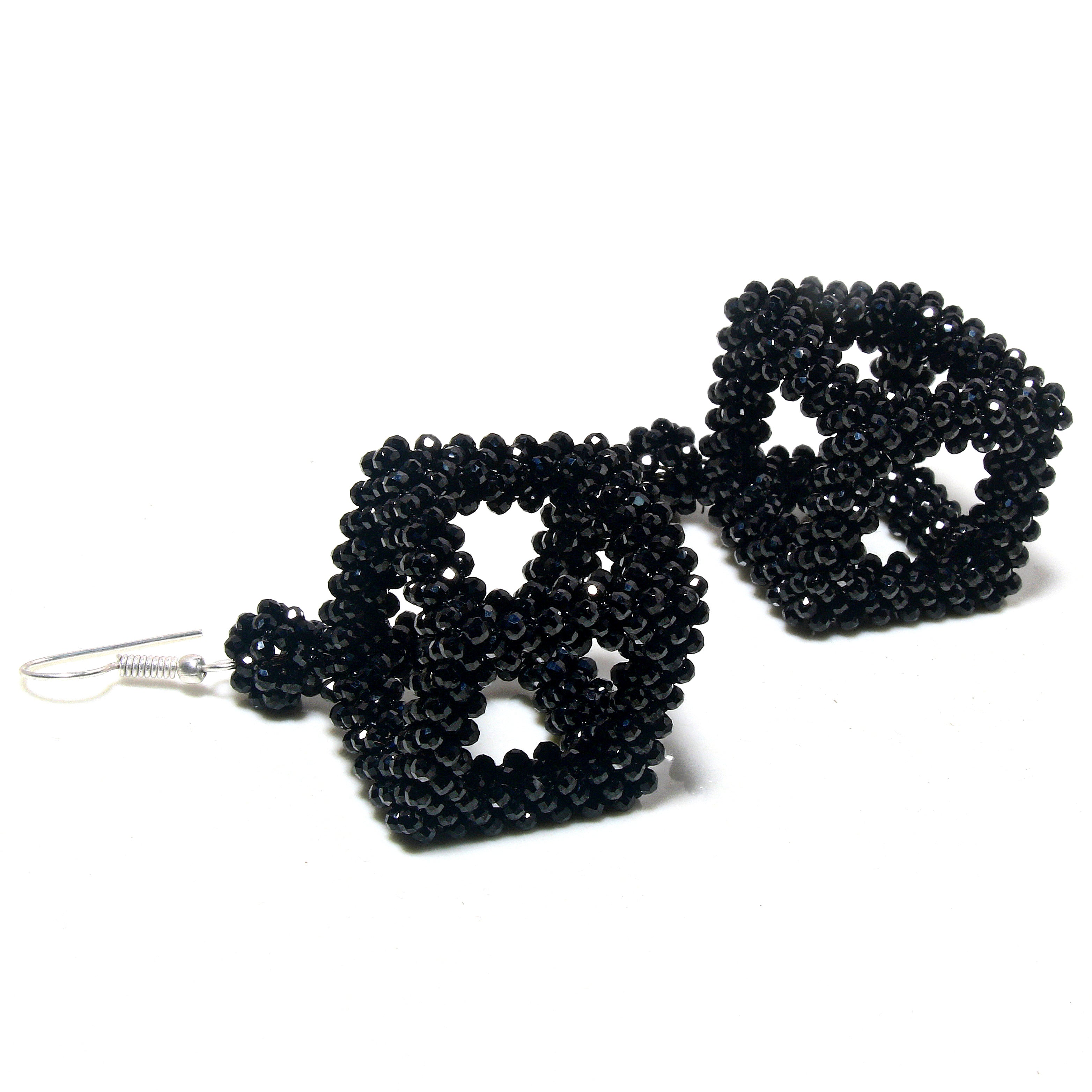 Natural Black Spinel Drop/Dangle Fine Gemstone Earrings 