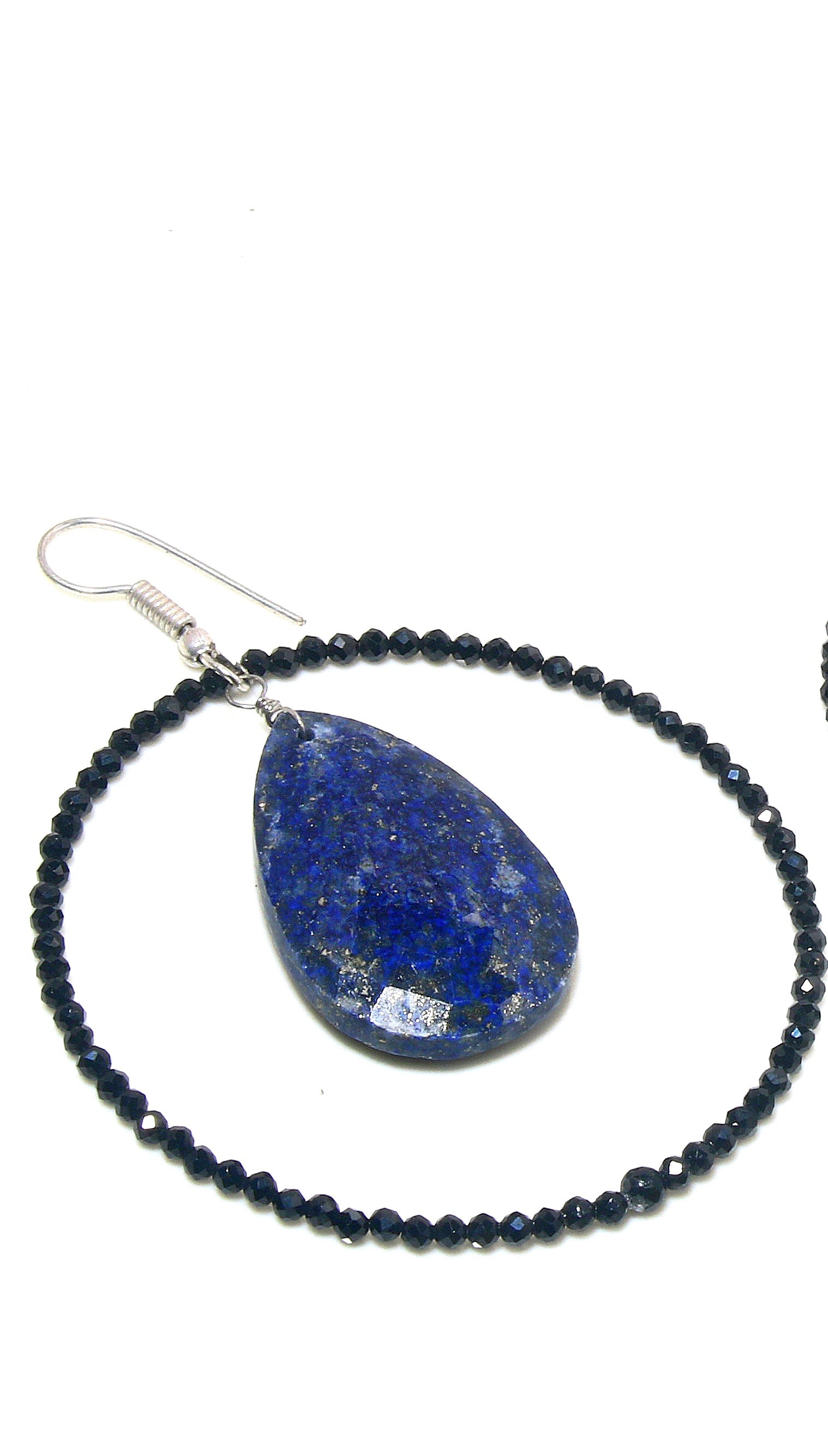 Natural Blue Lapis Lazuli Drop/Dangle Fine Gemstone Earrings 