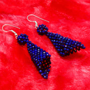 Natural Blue Lapis Lazuli Drop/Dangle Fine Gemstone Earrings 