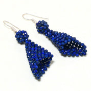 Natural Blue Lapis Lazuli Drop/Dangle Fine Gemstone Earrings 