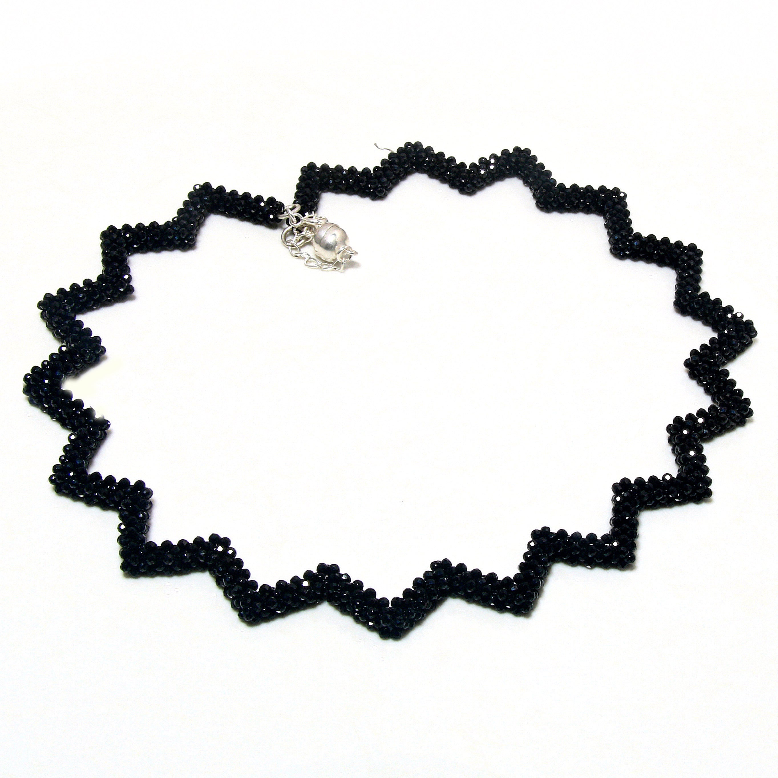 Natural Black Spinel Beaded Fine Gemstone Necklace 