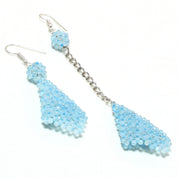 Natural Blue Aquamarine Drop/Dangle Fine Gemstone Earrings 