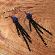 Natural Blue Lapis Lazuli Drop/Dangle Fine Gemstone Earrings 