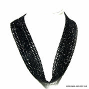 Natural Black Spinel Beaded Fine Gemstone Necklace 