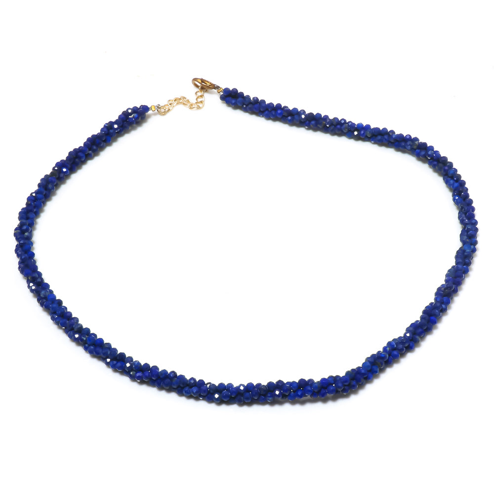 Natural Black Lapis Lazuli Beaded Fine Gemstone Necklace 