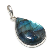 Natural Dark Gray Labradorite Pendant Fine Gemstone Pendant 