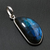 Natural Dark Gray Labradorite Pendant Fine Gemstone Pendant 