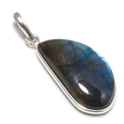 Natural Dark Gray Labradorite Pendant Fine Gemstone Pendant 