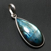 Natural Dark Gray Labradorite Pendant Fine Gemstone Pendant 