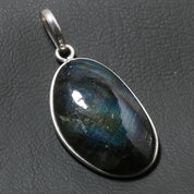 Natural Dark Gray Labradorite Pendant Fine Gemstone Pendant 