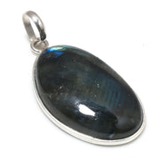 Natural Dark Gray Labradorite Pendant Fine Gemstone Pendant 