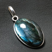 Natural Dark Gray Labradorite Pendant Fine Gemstone Pendant 