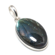 Natural Dark Gray Labradorite Pendant Fine Gemstone Pendant 