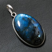 Natural Dark Gray Labradorite Pendant Fine Gemstone Pendant 