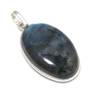 Natural Dark Gray Labradorite Pendant Fine Gemstone Pendant 