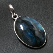 Natural Dark Gray Labradorite Pendant Fine Gemstone Pendant 